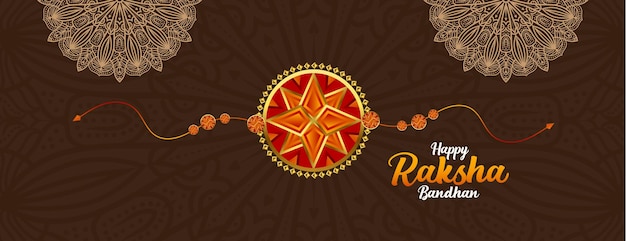 Banner realistico tradizionale Raksha Bandhan con design Rakhi vettore gratuito