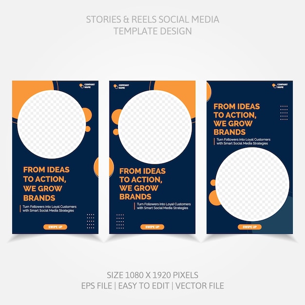 banner reels social media business template set design