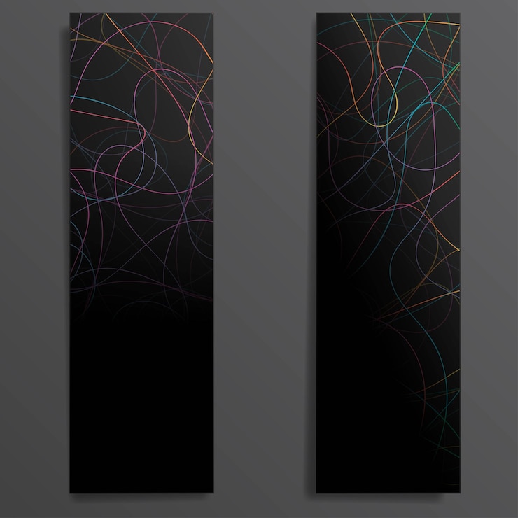 Vettore banner sfumato di linee di colore