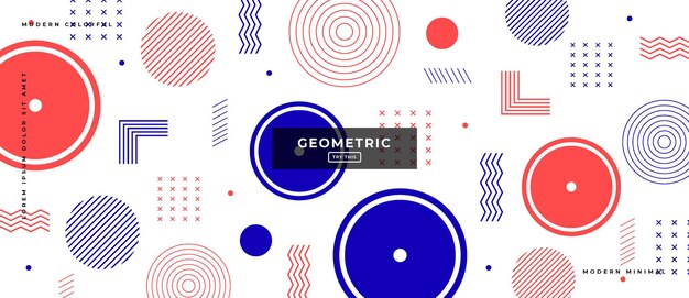 Banner sfumato geometrico di oggetti alla moda astratti