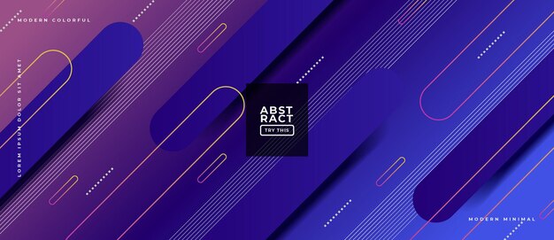 Banner sfumato geometrico di oggetti alla moda astratti