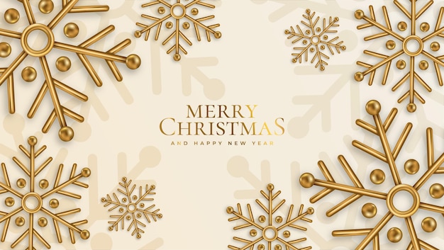 Banner sito web natalizio con decorazioni fiocchi di neve 3d