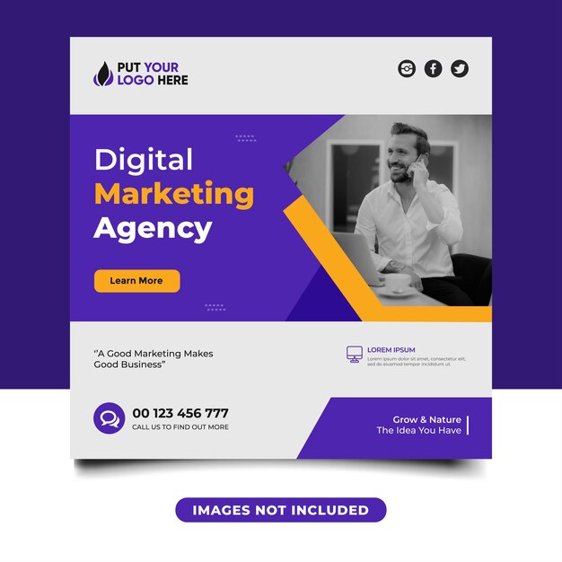 Banner sui social media dell'agenzia di marketing digitale
