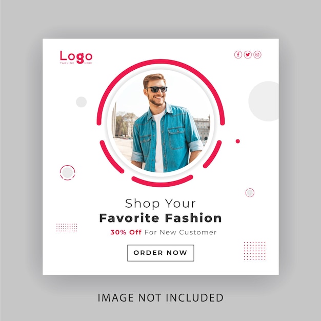 Banner sui social media per la vendita di moda