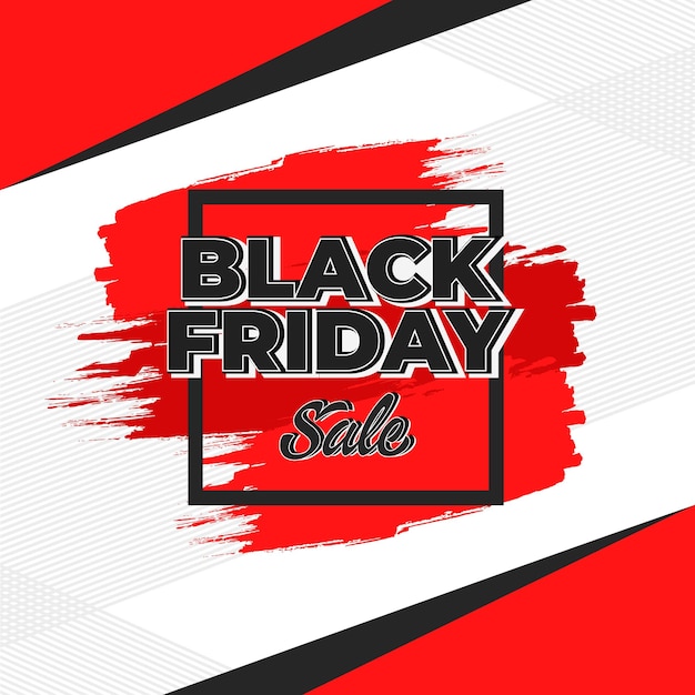 Banner tipografico per il Black Friday Moderno simbolo di testo minimo rosso e bianco del Black Friday Design