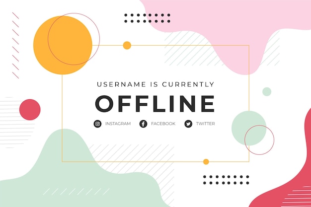 Banner twitch offline in stile memphis