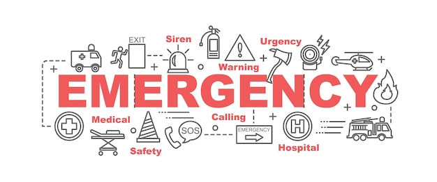 banner vettoriale di emergenza