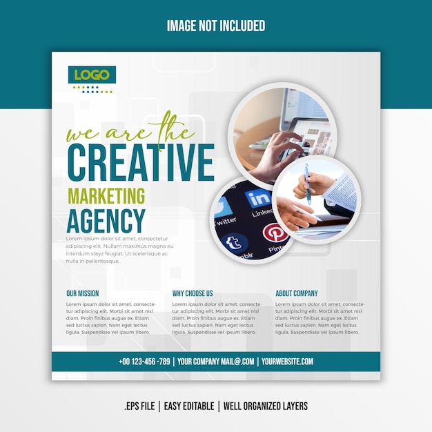 Banner Web aziendale dell'agenzia di marketing creativo