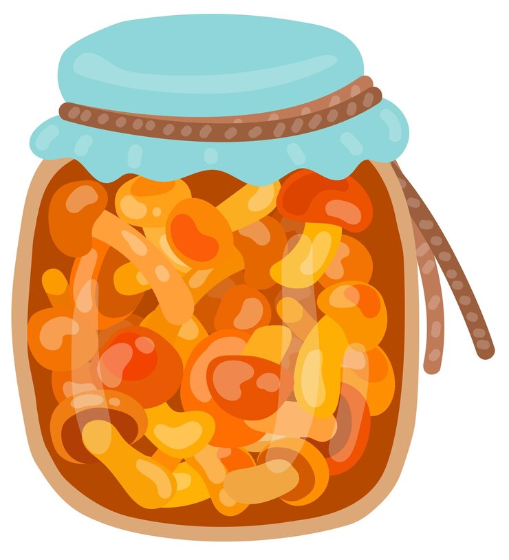 Vettore barattolo di melata sottaceto. conserve autunnali. illustrazione vettoriale disegnata a mano.