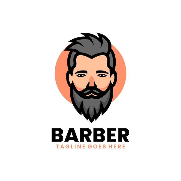 Barbiere mascotte Logo Design