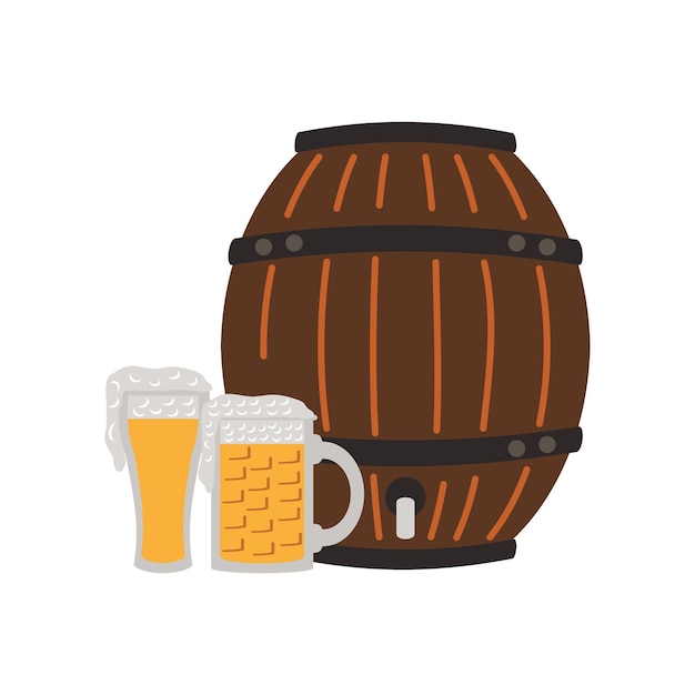 barile e tazza di birra tedesca