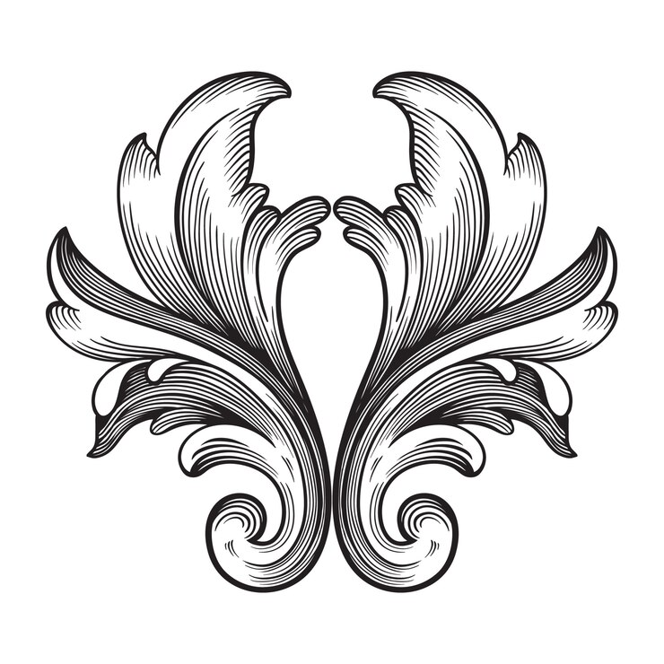 Vettore barocco classico di elemento vintage. calligrafia a filigrana elemento decorativo di design.