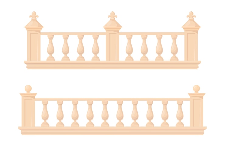 Vettore barriera di marmo balustrada di recinzione di palazzo romano casa palazzo balcone in stile barocco ringhiera parapetto per scale architettura europea