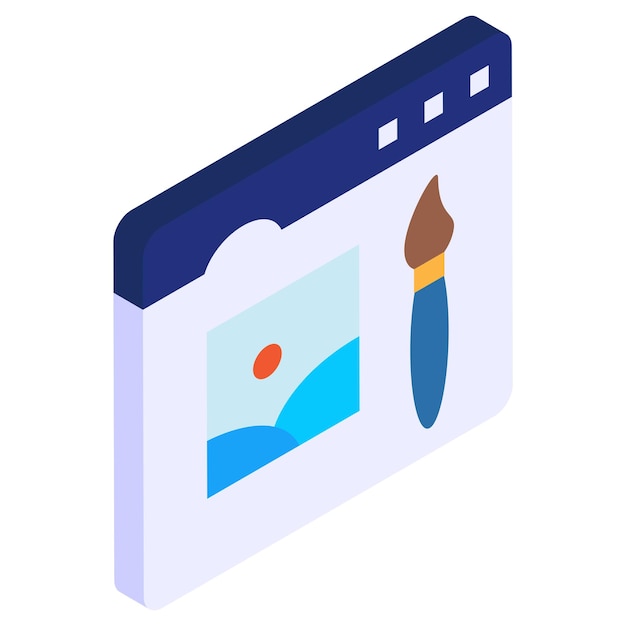 Base Browser Paint Brush concetto di strumento programma d'arte digitale vector dev design Web design