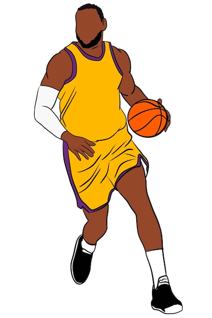 basket vettoriale dunk slam passaggio dribble draw silhouette maschio sport splash illustrazione sfondo
