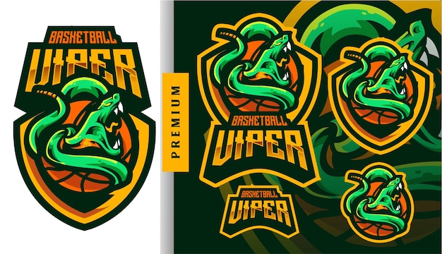 Basket Viper Cobra mascotte esport logo design carattere