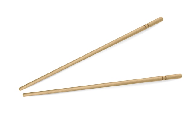 Bastoncini di bambù realistici vettoriali Due bacchette Design del tema alimentare