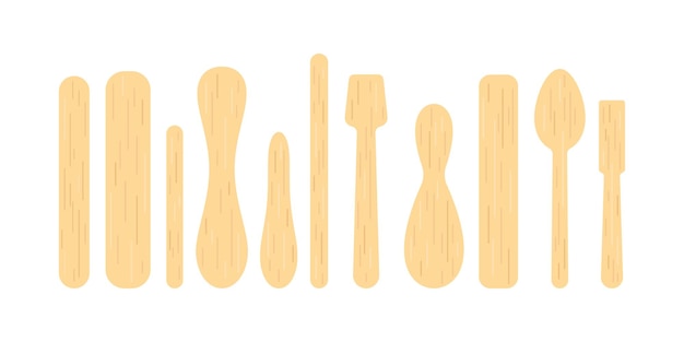 Bastoncino di ghiacciolo e cucchiaio di legno per set abbassalingua medico per gelato