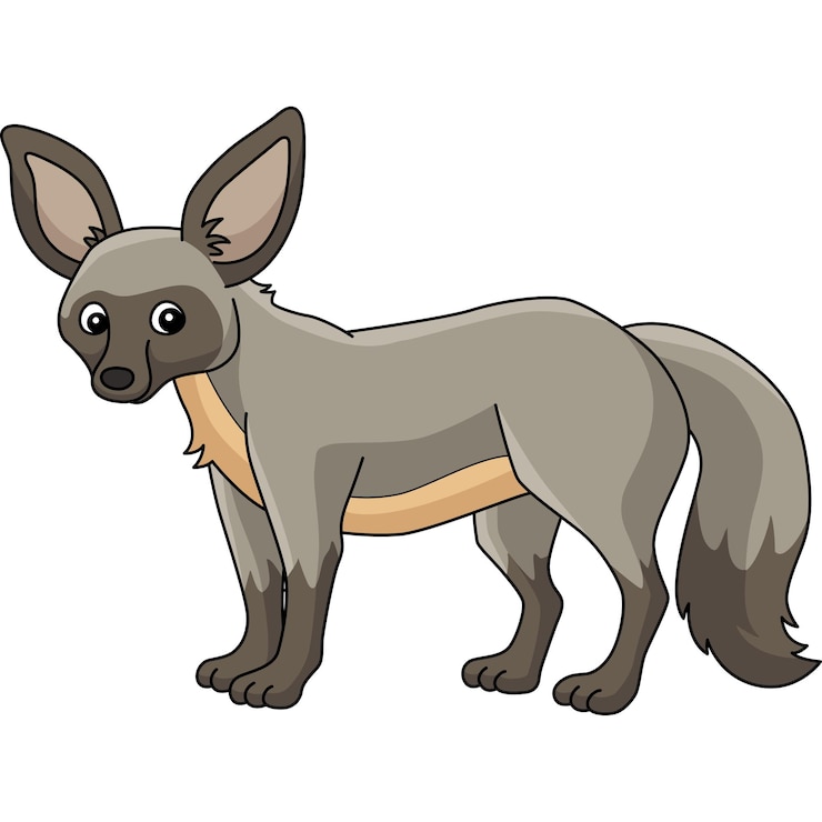 Vettore bateared fox animal cartoon clipart colorato