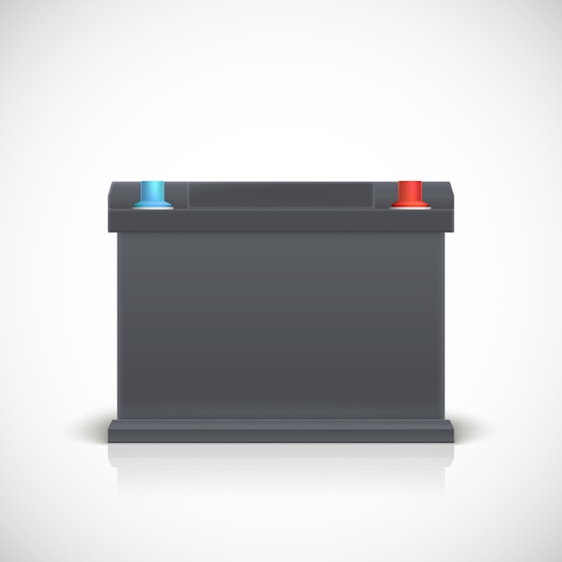 Batteria per auto, vista frontale.