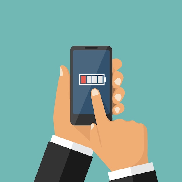 Batteria scarica per smartphone