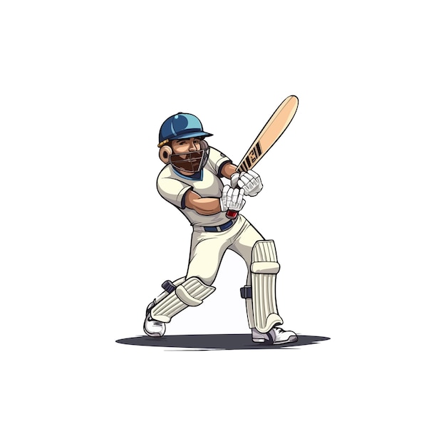 Battitore vettore di battuta vettore di cricket giocatore di cricket illustrazione vettoriale