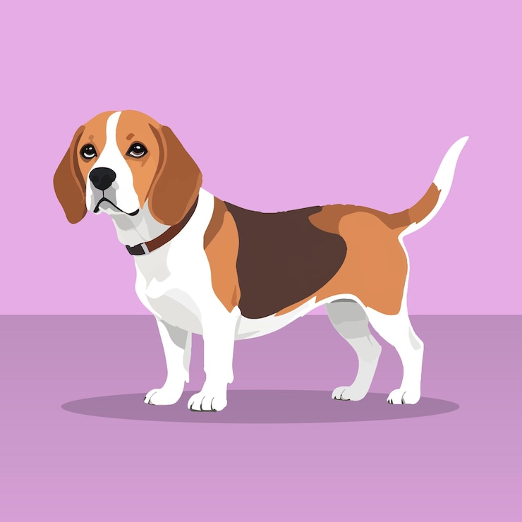 Vettore beagle dog cartoon vector icon illustrazione logo del cane animale