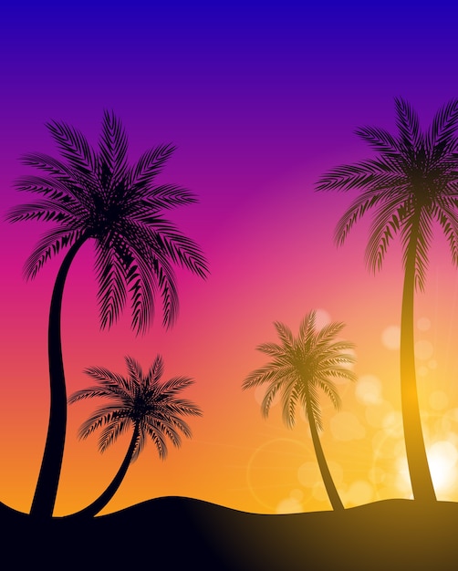 Beautifil Palm Tree Leaf Silhouette sfondo