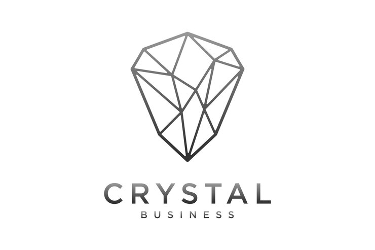 Vettore beauty diamond crystal framework glass constellation luxury logo design