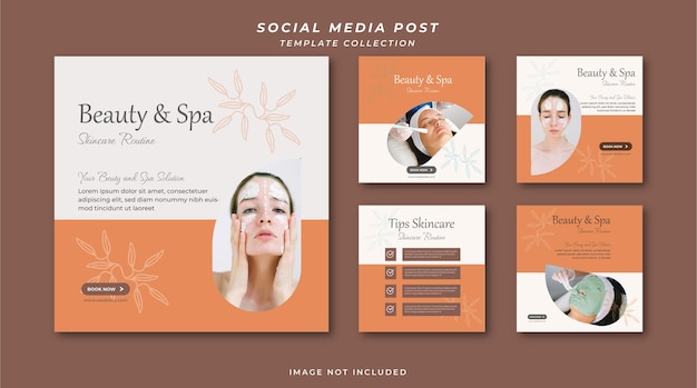 Beauty amp Spa Skincare Social Media Post design Collezione di modelli