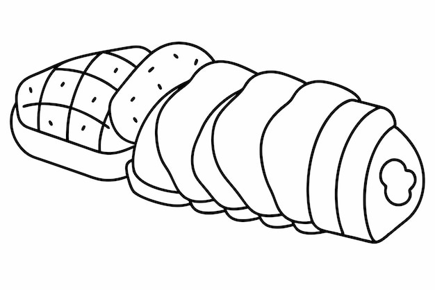 Beef Wellington line art intricato schizzo culinario