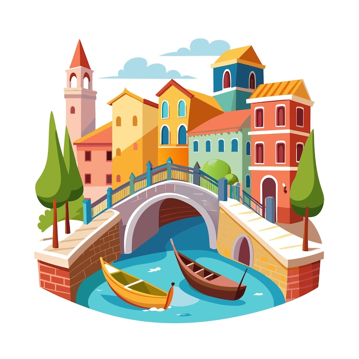 Vettore bel paesaggio concetti di illustrazione vettoriale