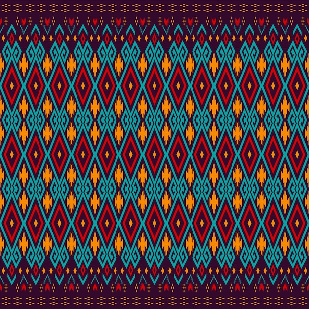 Bella arte ikat astratta etnica. Modello senza cuciture in tribale