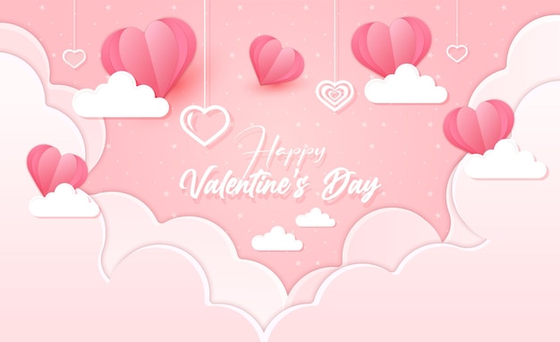 Bella carta da parati di San Valentino in stile carta