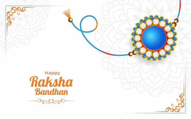 Bella carta di auguri per il festival di raksha bandhan con sfondo tradizionale