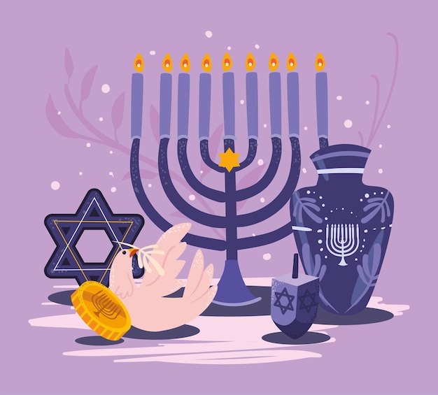 Bella carta di hanukkah