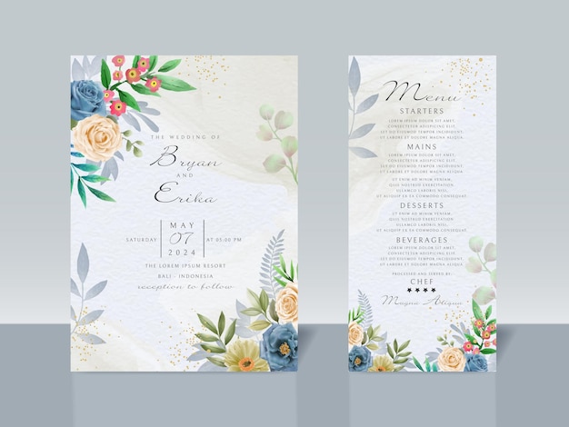 Bella carta di invito a nozze floreale
