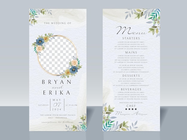 Bella carta di invito a nozze floreale