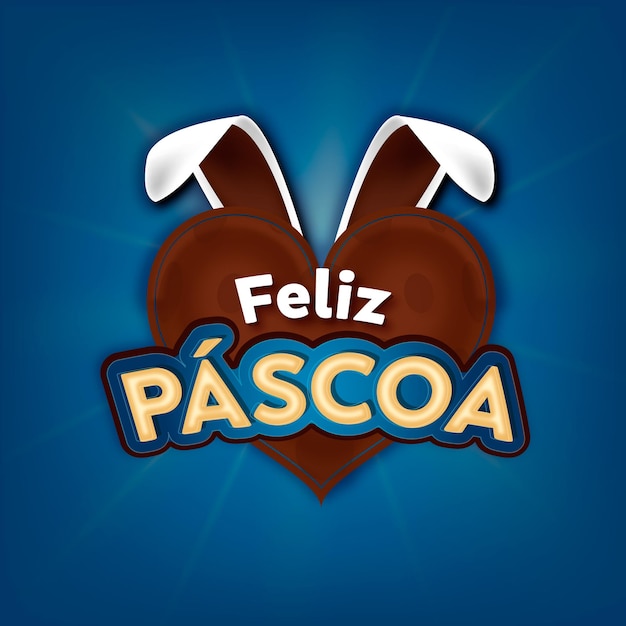 Bella carta di vendita blu di buona pasqua Vettore Premium