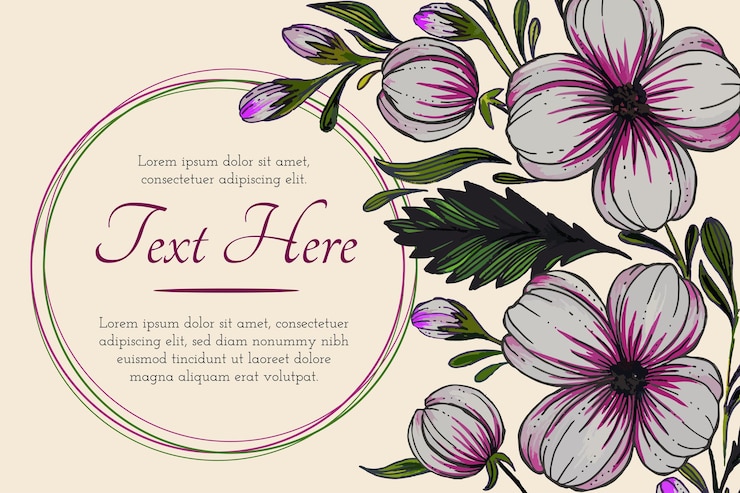 Vettore bella composizione di fiori carta cornice floreale