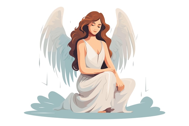 Bella fata con un'illustrazione di aura angelica Angelo con illustrazione di ali