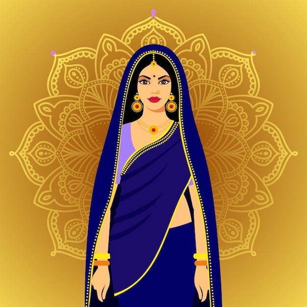 Bella giovane donna bruna indiana in sari Bella giovane donna bruna indiana in sari