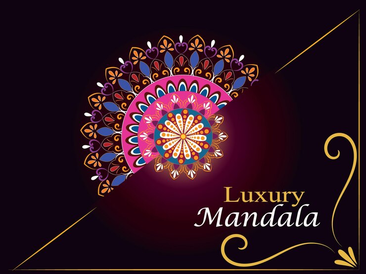 Vettore bella illustrazione di arte di mandala di lusso