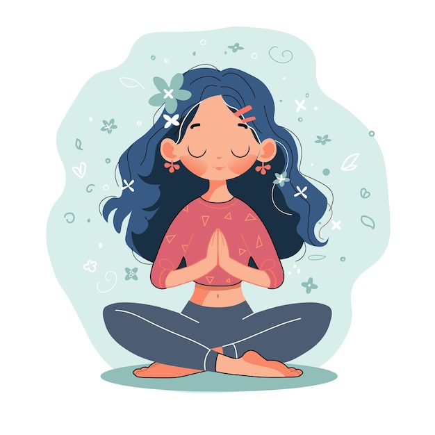 Bella ragazza che fa yoga Giornata internazionale dello yoga