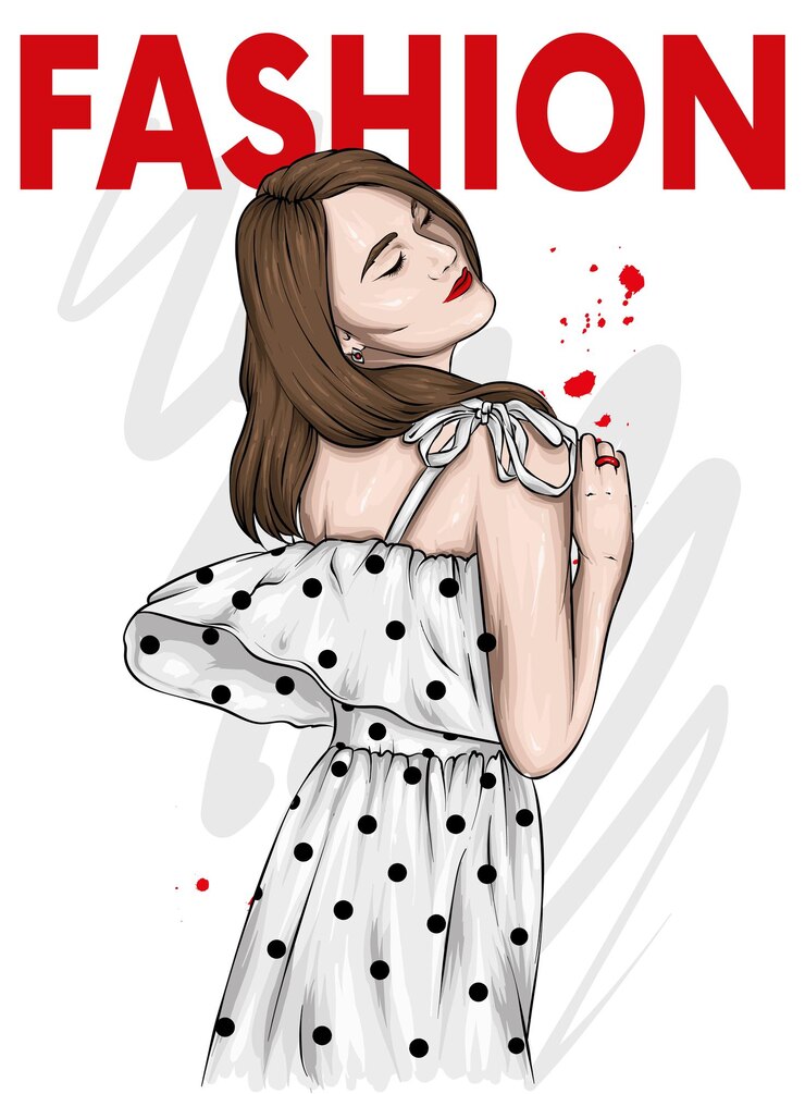 Vettore bella ragazza in abiti eleganti e accessori moda e stile