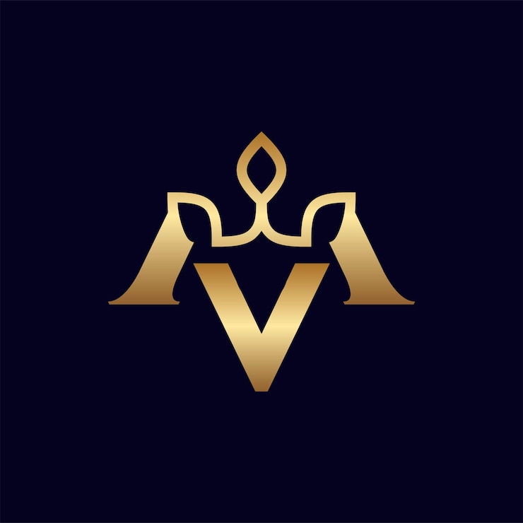 Vettore bellezza foglia naturale logo vettore lettera vm o mv
