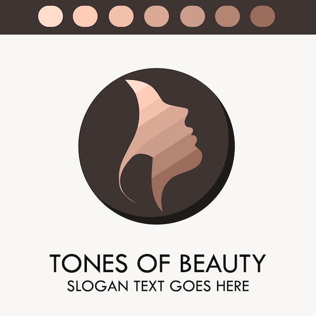 Bellezza viso routine Tonalità della pelle e trattamento viso Dermatology Clinic Salon Company Logo Design