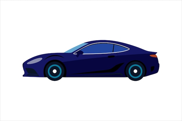 Bellissima grande auto lucida blu scuro illustrazione di opere d'arte vettoriale