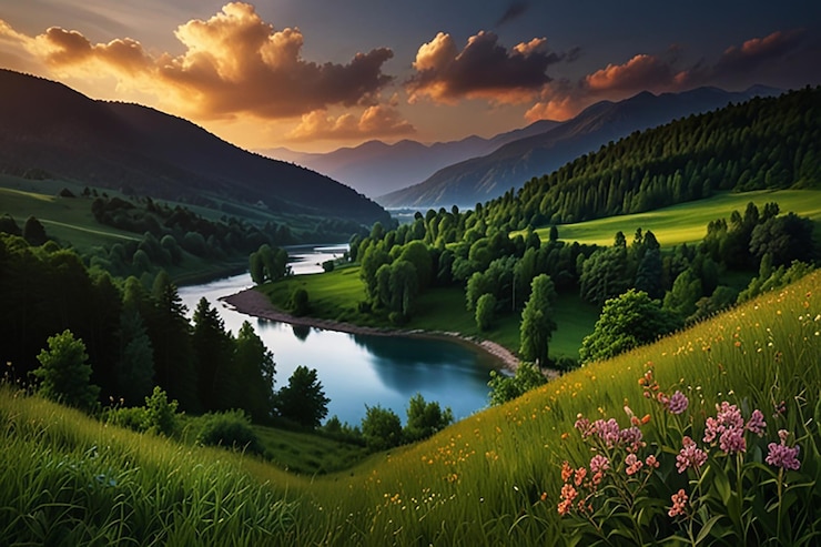 Vettore bellissime immagini di sfondo paesaggio natura scaricabile gratuitamente su freepik vector