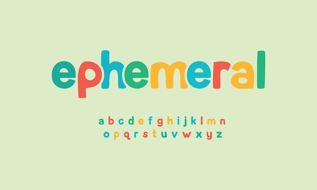 Bellissimi caratteri logo colorati per bambini Caratteri tipografici creativi per libri per bambini educativi